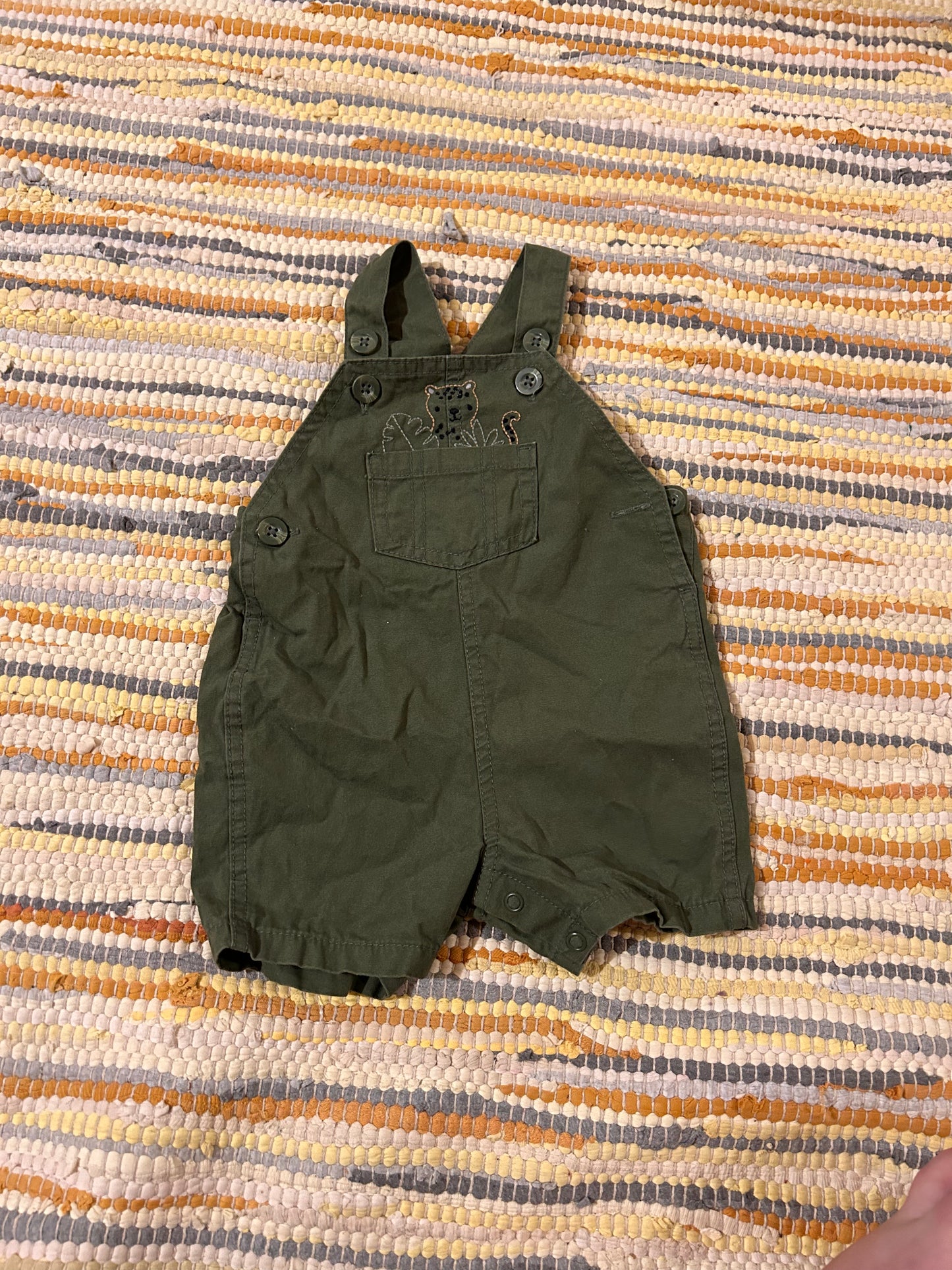 Carters 6m green safari short overalls