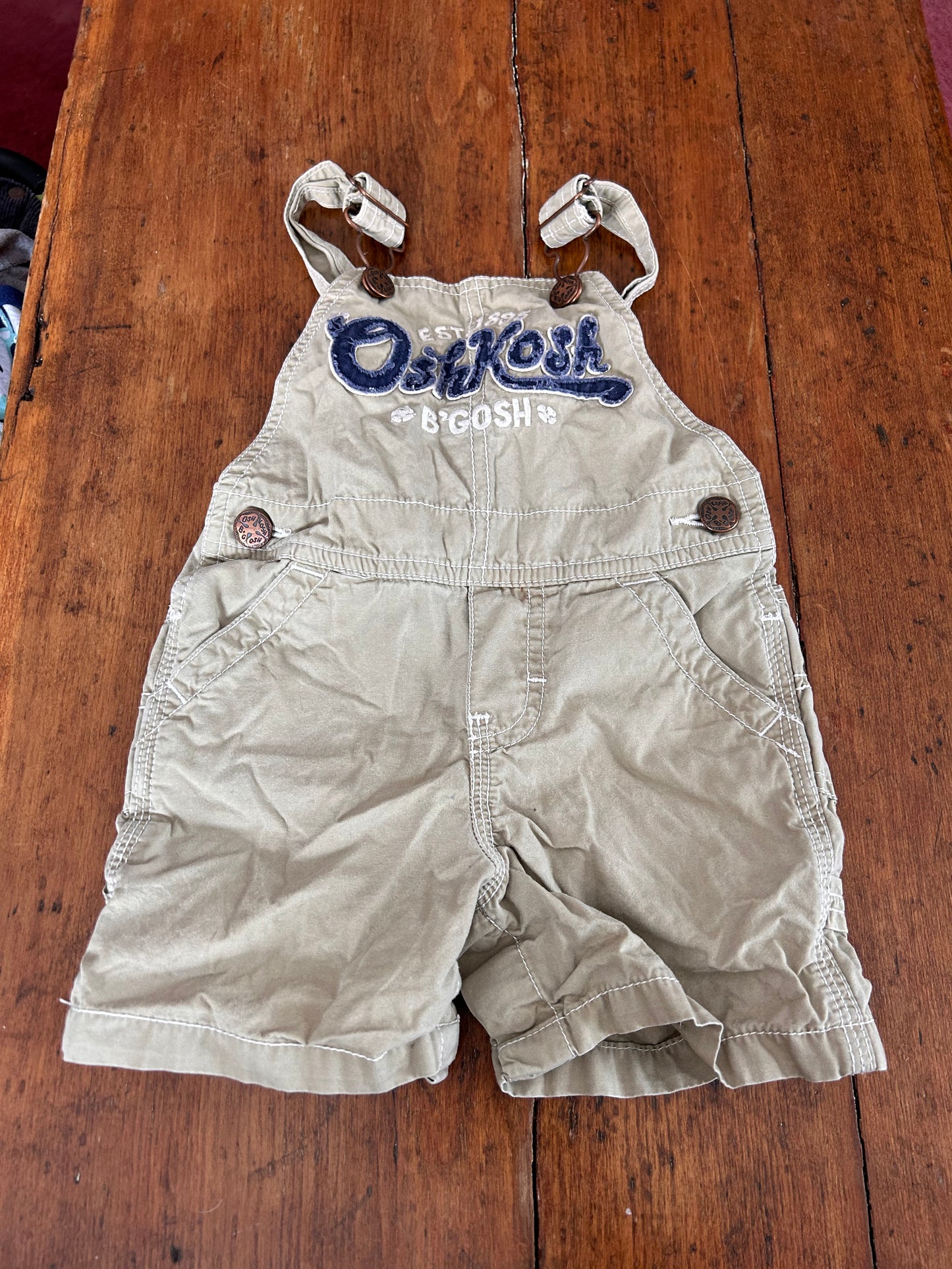 Oshkosh 12m tan short overalls