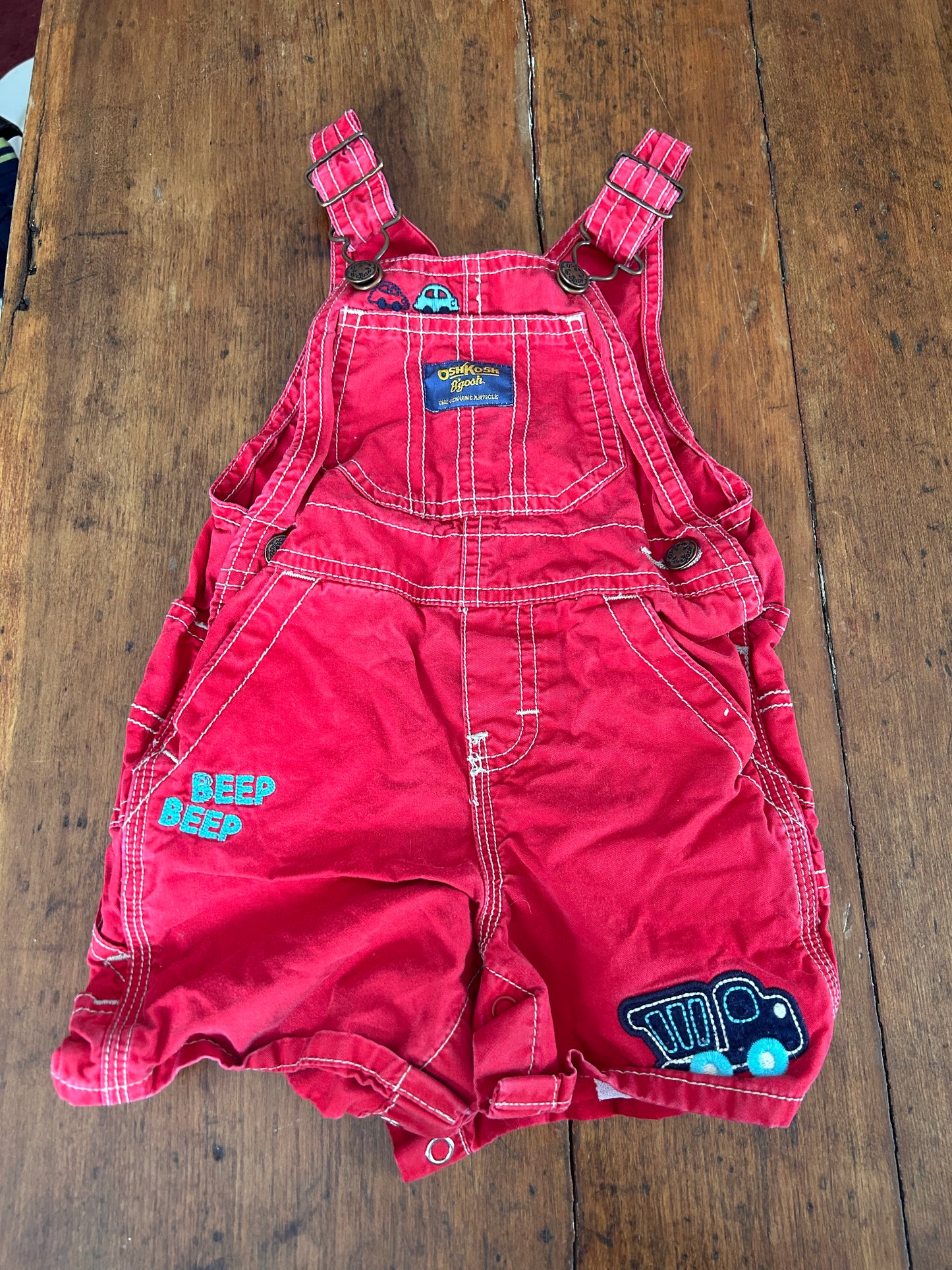 Oshkosh 12m red car short overalls