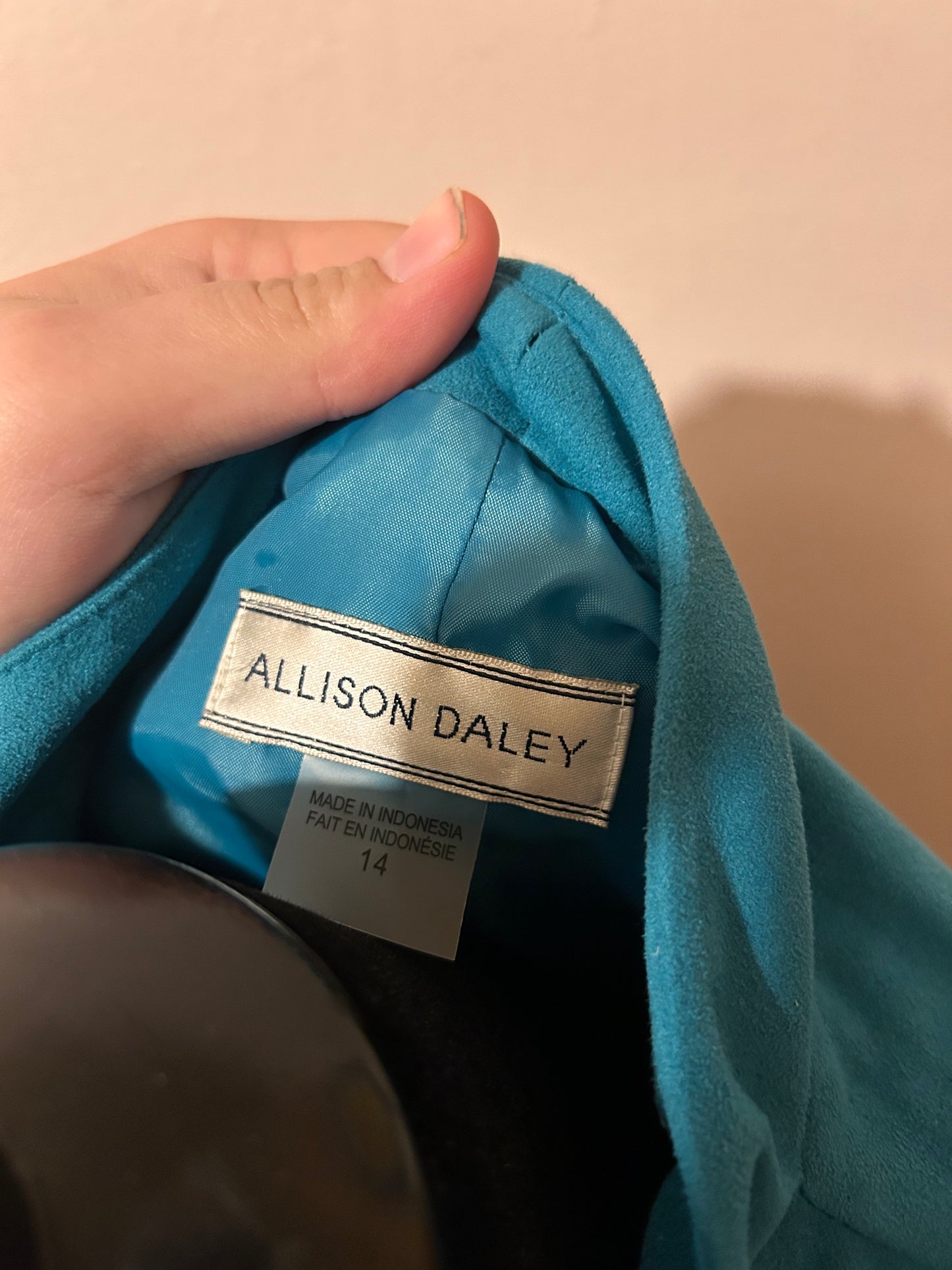 Allison Daley size 14 blue suede blazer