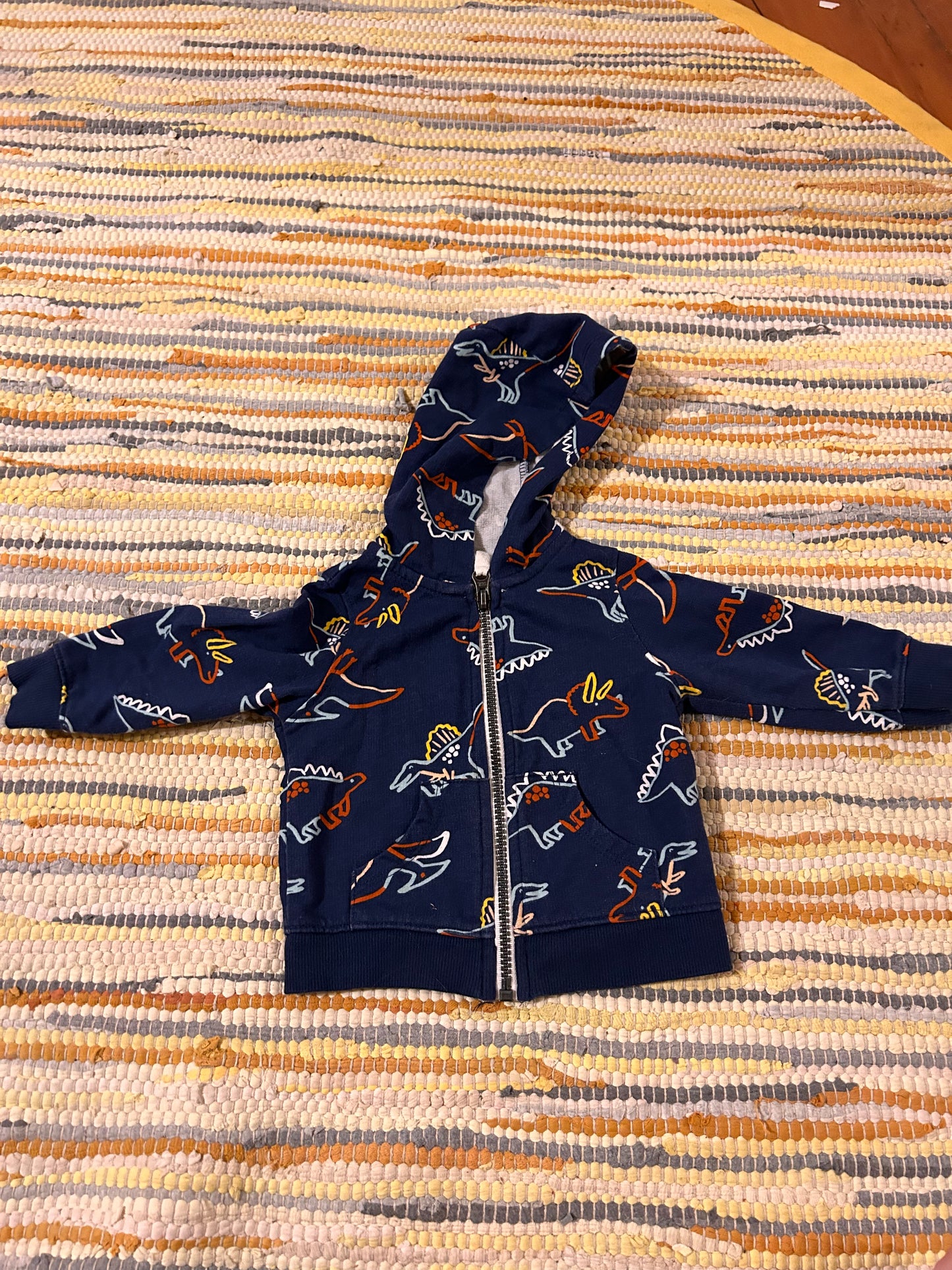 Carters 9m Dino zip up hoodie sweater